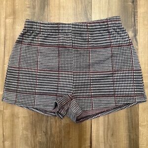 Timing High Waist Plaid Shorts - Black, White, Red